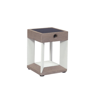 Blade table light in white aluminum silo